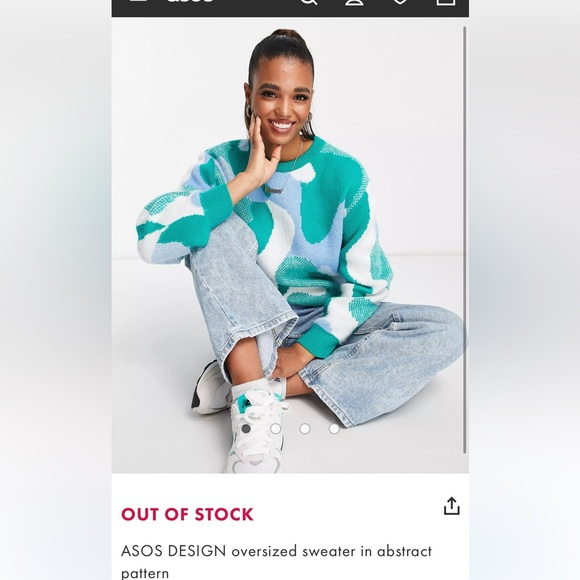 ISO ASOS blue and green abstract sweater - Picture 1 of 1